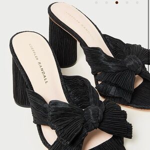 Loeffler Randall Women's Black Bow Heeled Sandals